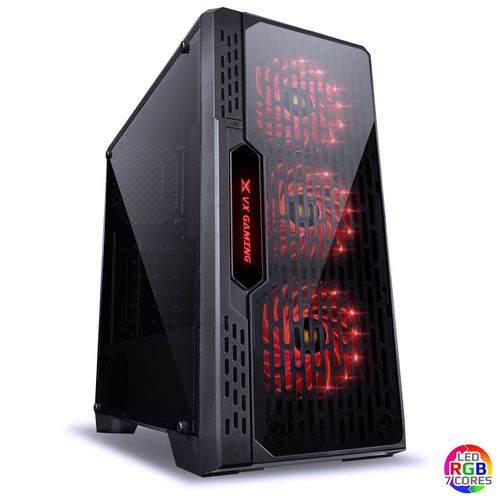 Gabinete Gamer Lumia Preto Led 7Cores 3Fans RGB 09GALM7-3RGB