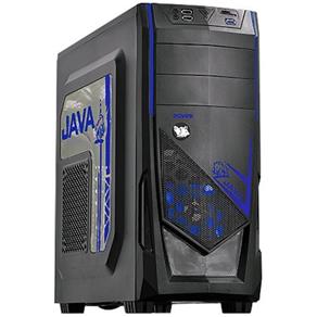 Gabinete Gamer Pcyes Java Mid Tower Sem Fonte com Led - Azul