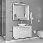 Gabinete para Banheiro com Espelheira Verona Não Acompanha Cuba e torneira Celta Móveis Nogal