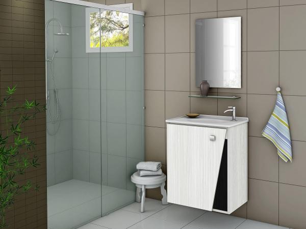 Gabinete para Banheiro com Espelho 1 Porta - Móveis Bechara Lisboa