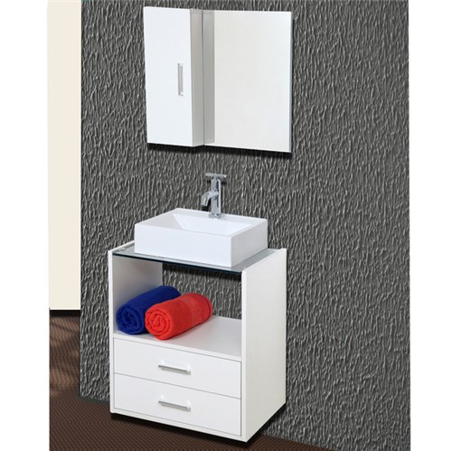 Tudo sobre 'Gabinete para Banheiro com Espelho Lyon 57x50x40 Branco Astral Design'