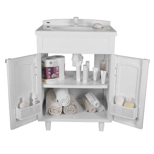 Gabinete para Banheiro em Plástico com Lavatório Clássica Astra Sem Torneira Branco