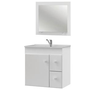 Gabinete para Banheiro MGM Móveis Vitória com Pia e Espelho 56 X 60 X 37 Cm - Branco