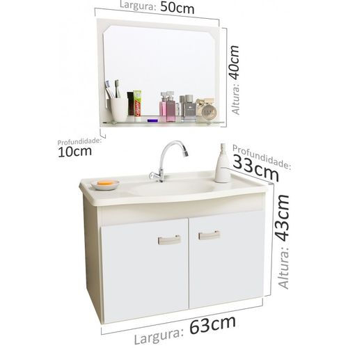 Gabinete para Banheiro Padua com Espelheira Branco