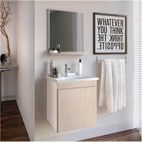 Gabinete para Banheiro Suspenso com Espelheira e Tampo