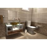 Gabinete para Banheiro Taiyo Branco com Gaveta Nogal com Espelho e Cuba - Premium Gabinetes