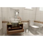 Gabinete para Banheiro Taiyo Nogal com Espelho e Cuba - Premium Gabinetes