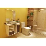 Gabinete para Banheiro Tsuki Nogal com Espelho e Cuba - Premium Gabinetes