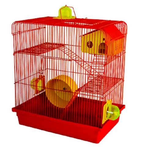 Gaiola para Hamster 3 Andares Vermelha