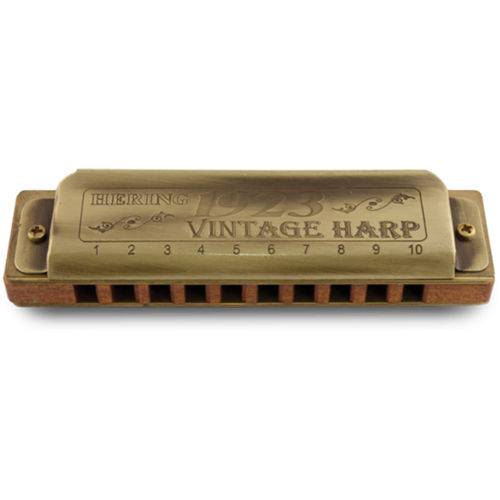 Gaita de Boca Profissional em a Hering 1020 Vintage Harp 1923 com Case