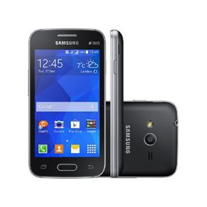 Smartphone Galaxy J1 Ace, Tela Super Amoled 4.3", Cam 5MP, 4Gb Mem, Android 4.4, Preto