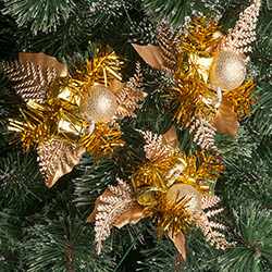 Galho Decorativo com Bola e Enfeites Dourados 3 Unidades - Orb Christmas