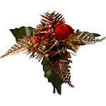Galho Decorativo com Bola e Enfeites Vermelhos 3 Unidades - Orb Christmas