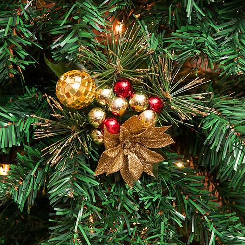 🏷️【Tudo Sobre】→ Galho Decorativo Luxo para Árvore de Natal, Vermelho e  Dourado - Orb Christmas