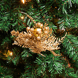 Galho Decorativo para Árvore de Natal com Bola e Enfeite Dourado - Orb Christmas