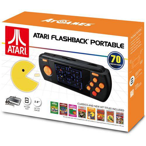 Game Console Atari Flashback Portatil com 70 Jogos Atari Sd