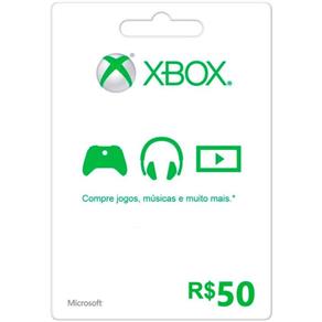 Game Microsoft Xbox Live - Cartão Pré Pago R$50