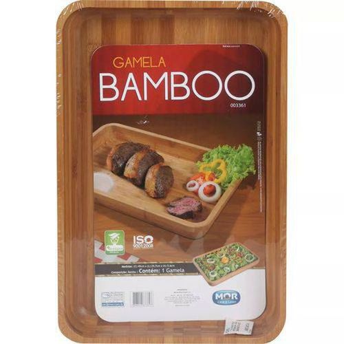 Gamela Retângular Bamboo 30x45x5cm 3361 Mor