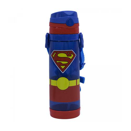 Garrafa Plástico com Alça Superman 550ml - Liga da Justiça