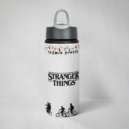 Garrafa Squeeze 600ml Stranger Things com Nome Personalizado