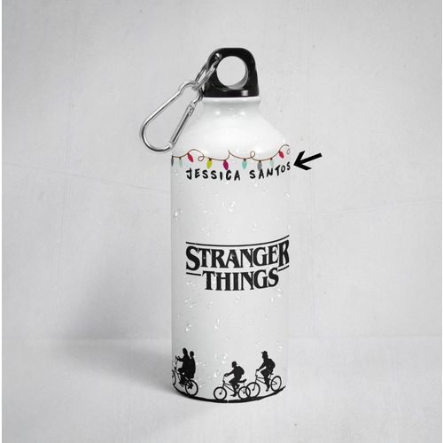 Garrafa Squeeze Stranger Things com Nome Personalizado