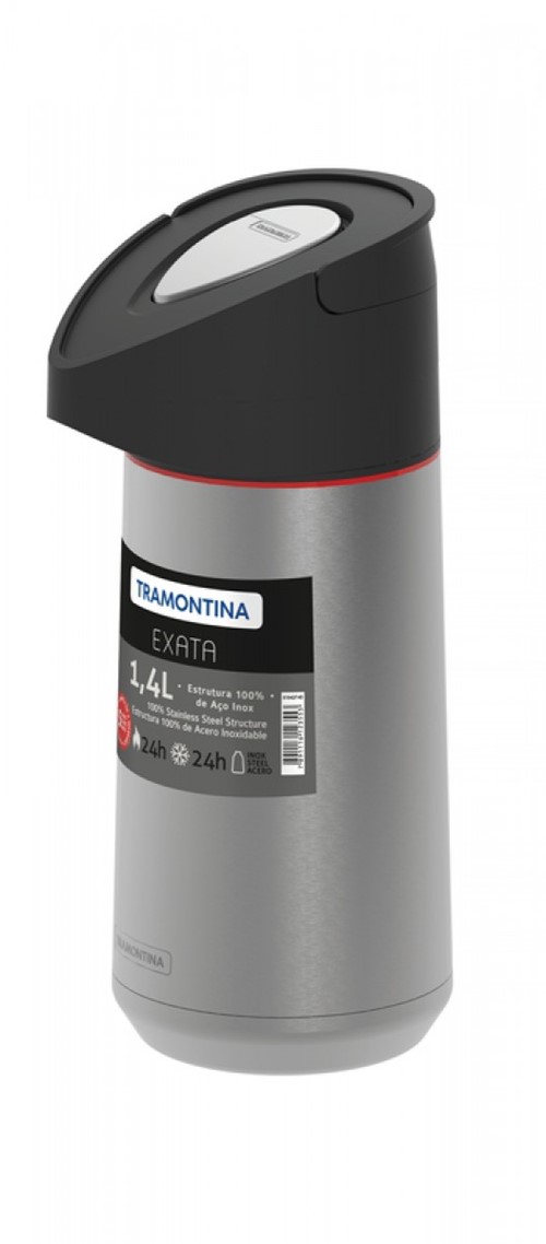 Garrafa Térmica Tramontina Exata em Aço Inox com Ampola de Aço 1,4 L - 61642140