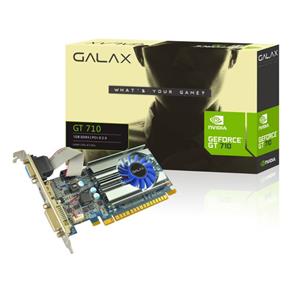 Placa de Vídeo GeForce GALAX GT 710 Mainstream NVidia 1GB DDR3 64Bits