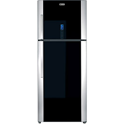 Geladeira / Refrigerador Duplex Frost Free GE Glass Touch - 505 Litros - Vidro Negro