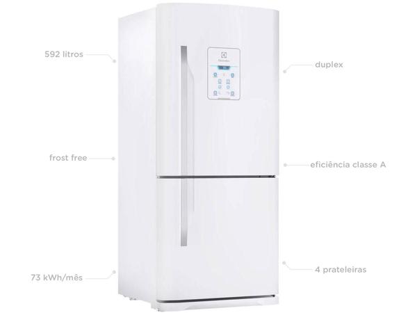 Geladeira/Refrigerador Electrolux Frost Free - Duplex 592L Painel Touch DB83 Branco