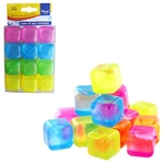 Gelo ecológico kit com 12 cubos artificial colorido e reutilizável