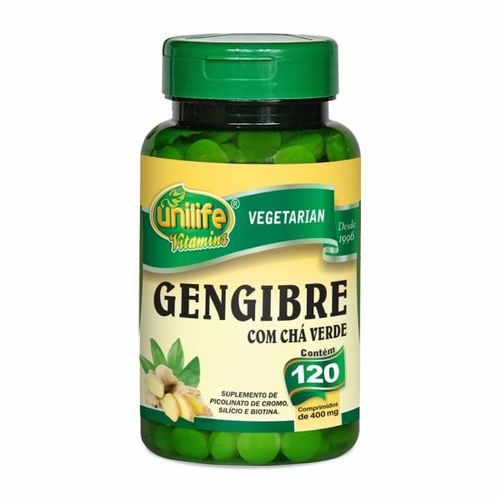 Gengibre com Chá Verde - 120 Comprimidos - Unilife