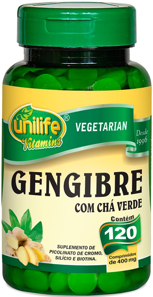 Gengibre com Chá Verde Unilife 120 Comprimidos 400mg