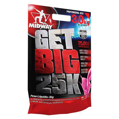 Get Big 25.000 - 3kg - Morango - Midway