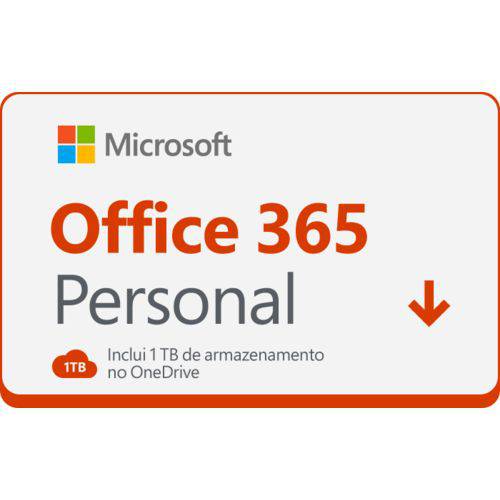 Gift Card Digital Microsoft Office 365 Personal com 1TB HD Virtual 12 Meses