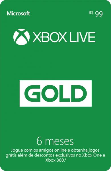 Gift Card Xbox Live - 6 Meses - Microsoft