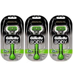 Gillette Body Aparelho de Barbear com 1 - Kit com 03
