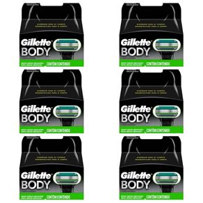 Gillette Body Carga com 2 - Kit com 06