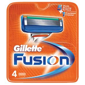 Gillette Fusion Carga com 4 Unidades 15657ID – Prata/Laranja