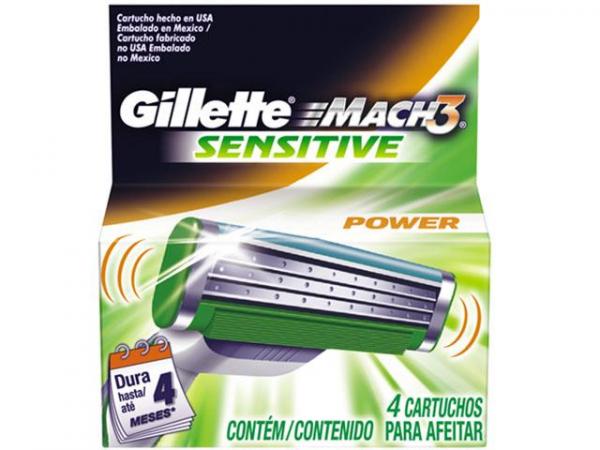 Gillette Mach 3 Power Sensitive 4 Cartuchos - Gillette