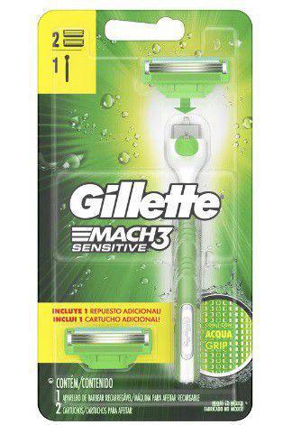 Gillette Mach3 Sensitive Aparelho de Barbear - 2 Cartuchos
