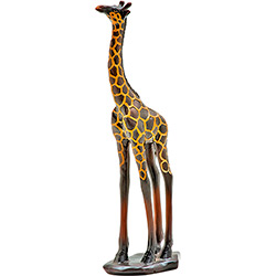 Girafa Decorativa de Resina Marrom/Amarelo - BTC