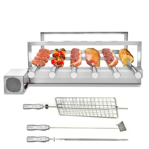 Tudo sobre 'Giragrill Churrasqueira Inox Giratória 6 Espetos + 3 Acessórios Especiais'