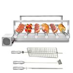 Giragrill Churrasqueira Inox Giratória 6 Espetos + 3 Acessórios Especiais