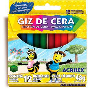 Giz de Cera 12 Cores 09012 Acrilex