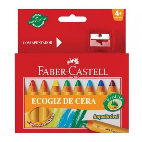 Giz de Cera 12 Cores EcoGiz Bicolor Faber Castell - Faber-castell