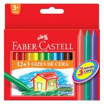 Giz de Cera 12 + 3 Cores Neon Faber Castell