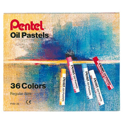 Giz de Cera 36 Cores Pastel Oleoso Phn-36 Pentel