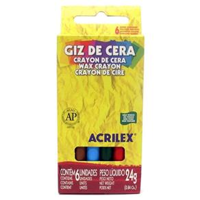 Giz de Cera Acrilex 6 Cores Un 09006