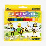 Giz De Cera Acrilex (Big) - 12 Cores