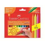 Giz de Cera Jumbo Faber Castell 12 Cores + 3 Cores Neon